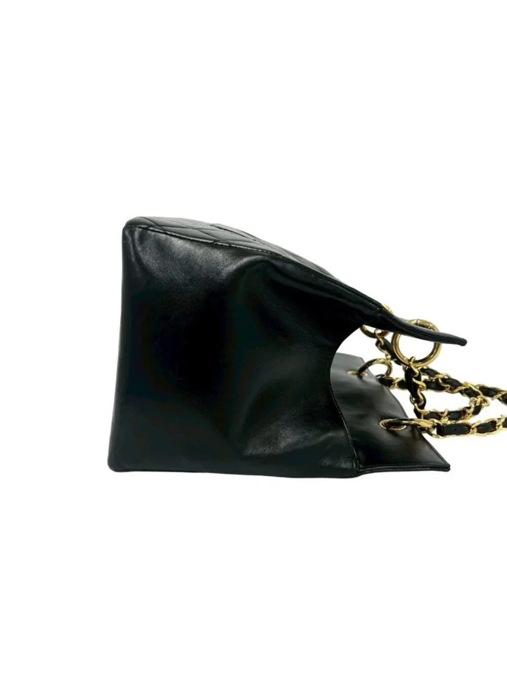 Chanel Card with Quilted CC Logo Jumbo CC Lambskin Tote Black